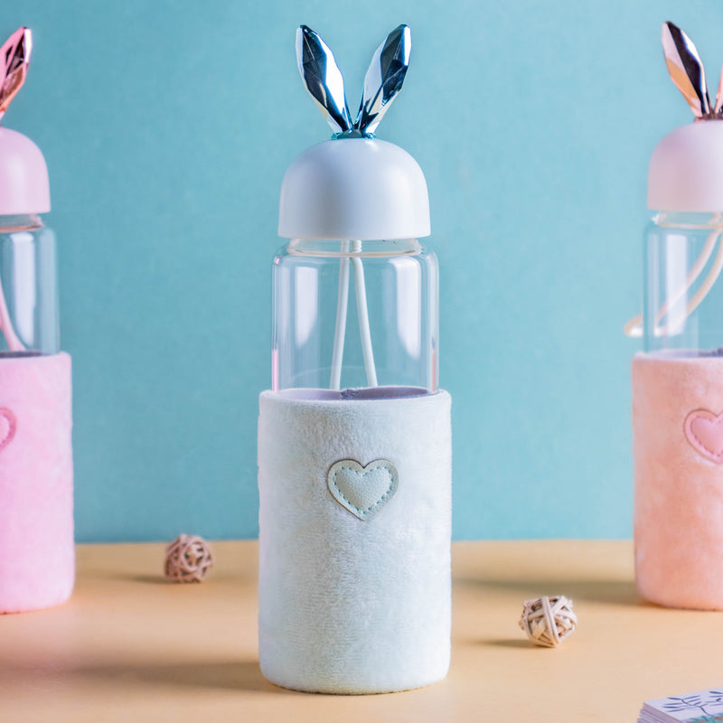 Bunny Ear Glass Bottle - Water bottle, glass bottle, cute water bottle | Bottle for Travelling