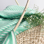 SPRING Stripe Knitted Throw Blanket - Jade Green white - Nestasia Home Decor