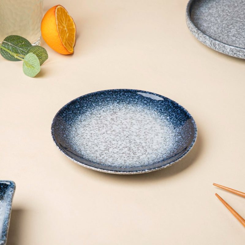 Pebble Glazed Small Plate Blue Grey 6 Inch - Serving plate, small plate, snacks plates | Plates for dining table & home decor