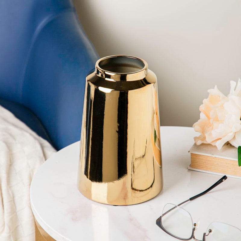 Modern Ceramic Vase Gold - Flower vase for home decor, office and gifting | Home decoration items