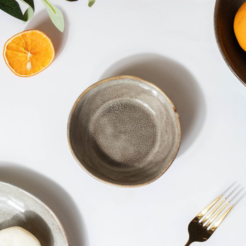 Rustic Handmade Snack Bowl Grey 150 ml - Bowl,ceramic bowl, snack bowls, curry bowl, popcorn bowls | Bowls for dining table & home decor