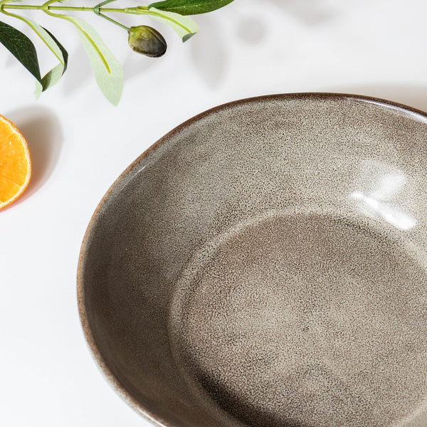 Rustic Handmade Large Serving Bowl Grey 800 ml