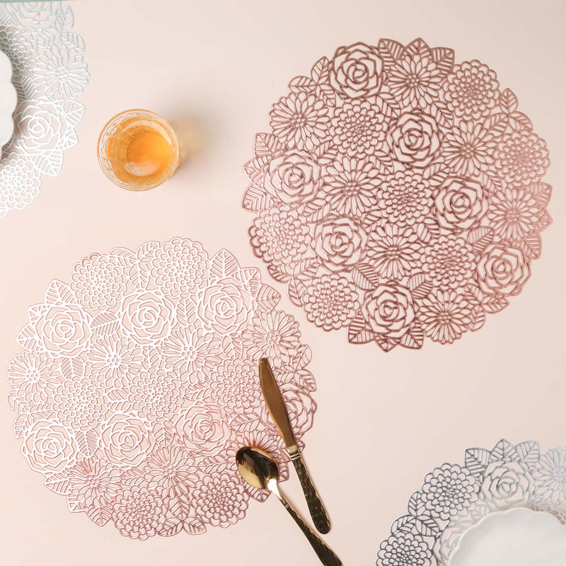 Rose Design Table Mat Set of 2