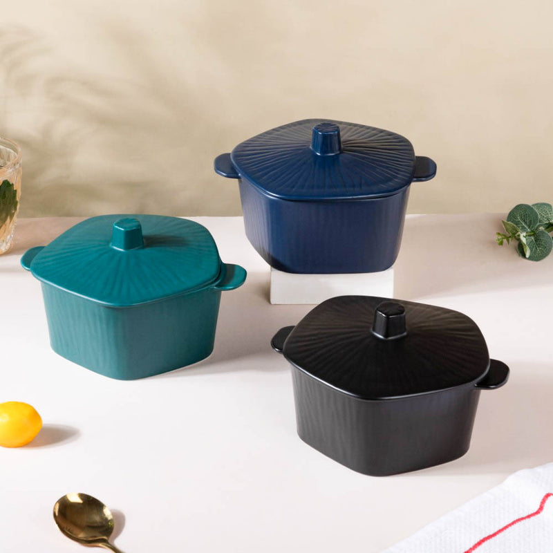 Pentagon Casserole - Serving bowl with lid, ceramic bowls with lids, noodle bowl, oven bowl, bowl with handle | Bowls for dining table & home decor