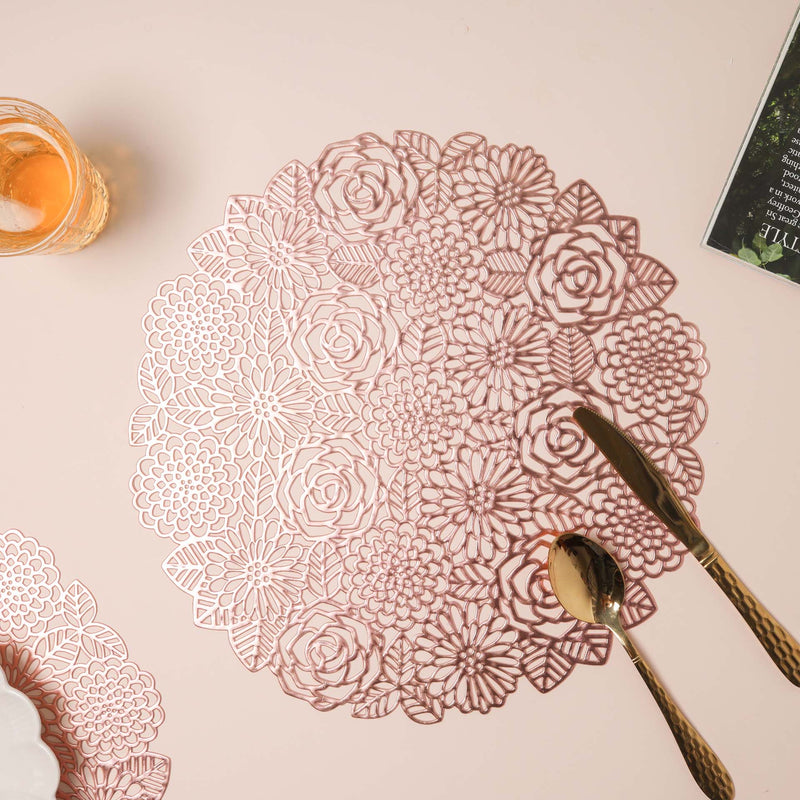 Rose Design Table Mat Set of 2
