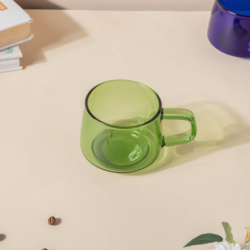 Borosilicate Glass Cup Green- Tea cup, coffee cup, cup for tea | Cups and Mugs for Office Table & Home Decoration