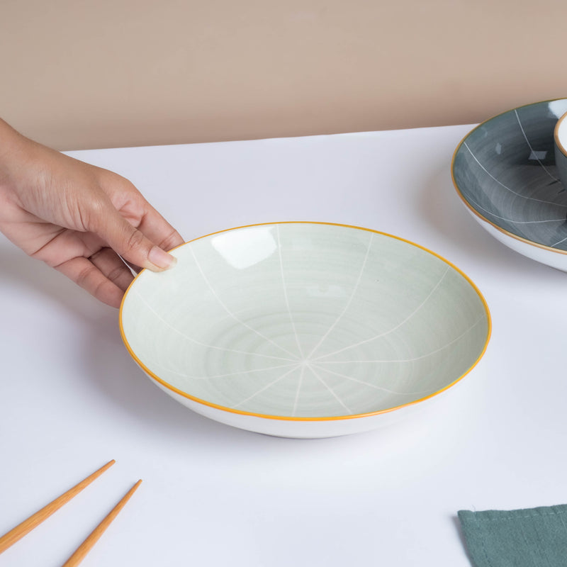 Willow Light Grey Snack Plate 8 inch - Serving plate, snack plate, dessert plate | Plates for dining & home decor