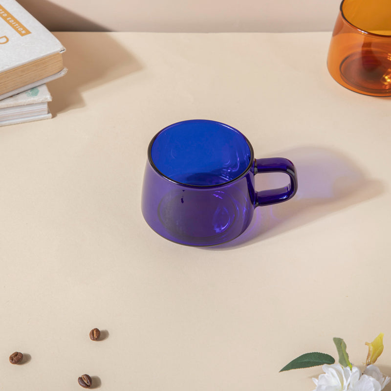 Borosilicate Glass Cup Blue- Tea cup, coffee cup, cup for tea | Cups and Mugs for Office Table & Home Decoration