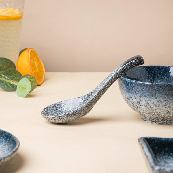 Pebble Glazed Ceramic Soup Spoon