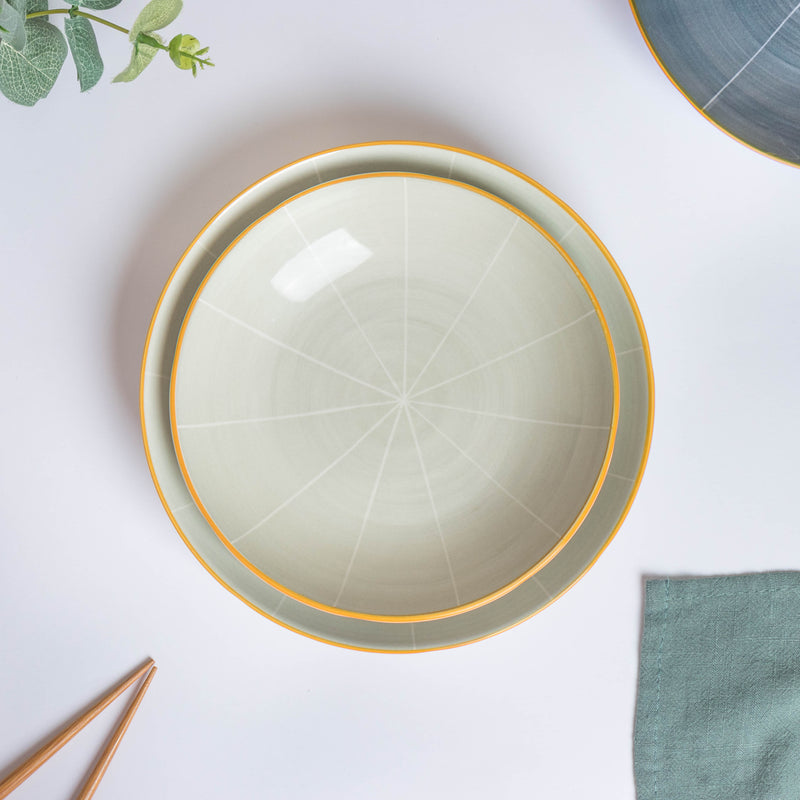 Willow Light Grey Snack Plate 8 inch - Serving plate, snack plate, dessert plate | Plates for dining & home decor