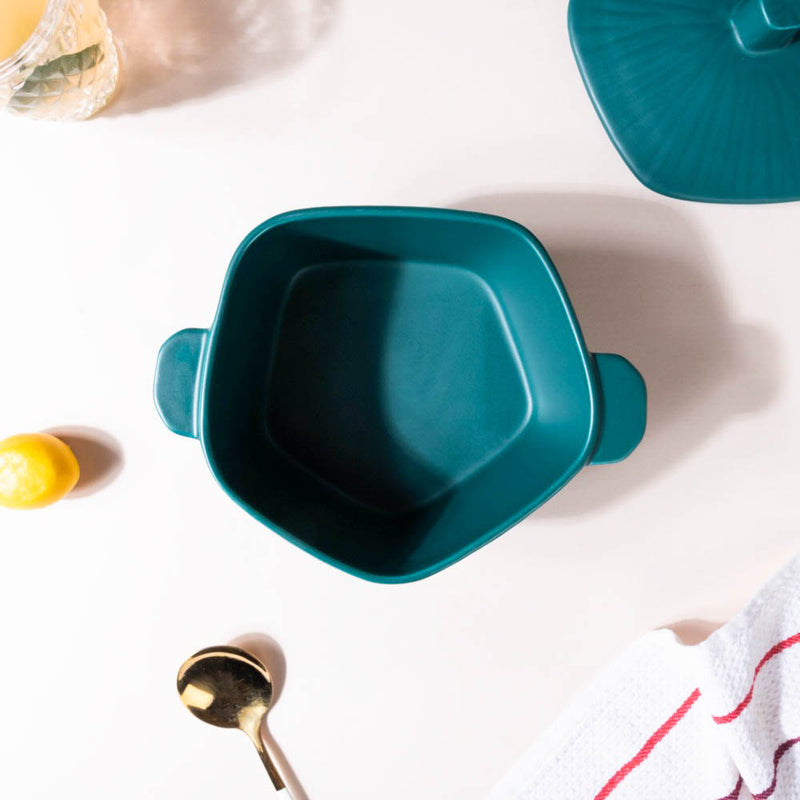 Pentagon Casserole - Serving bowl with lid, ceramic bowls with lids, noodle bowl, oven bowl, bowl with handle | Bowls for dining table & home decor