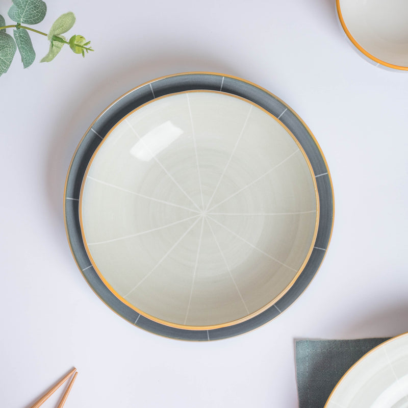 Willow Light Grey Snack Plate 8 inch - Serving plate, snack plate, dessert plate | Plates for dining & home decor