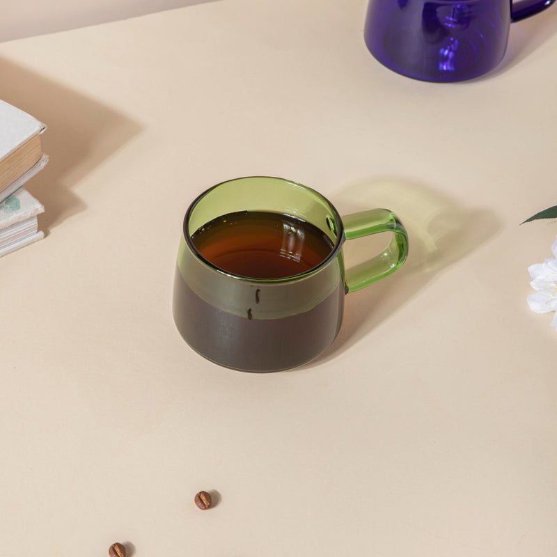 Borosilicate Glass Cup Green- Tea cup, coffee cup, cup for tea | Cups and Mugs for Office Table & Home Decoration