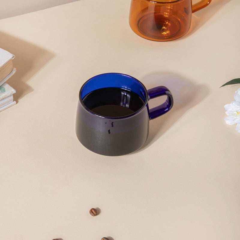 Borosilicate Glass Cup Blue- Tea cup, coffee cup, cup for tea | Cups and Mugs for Office Table & Home Decoration