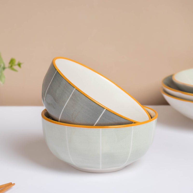 Willow Light Grey Snack Bowl Small 250 ml - Bowl,ceramic bowl, snack bowls, curry bowl, popcorn bowls | Bowls for dining table & home decor