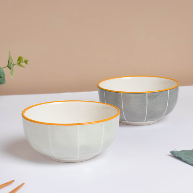 Willow Light Grey Snack Bowl Small 250 ml - Bowl,ceramic bowl, snack bowls, curry bowl, popcorn bowls | Bowls for dining table & home decor