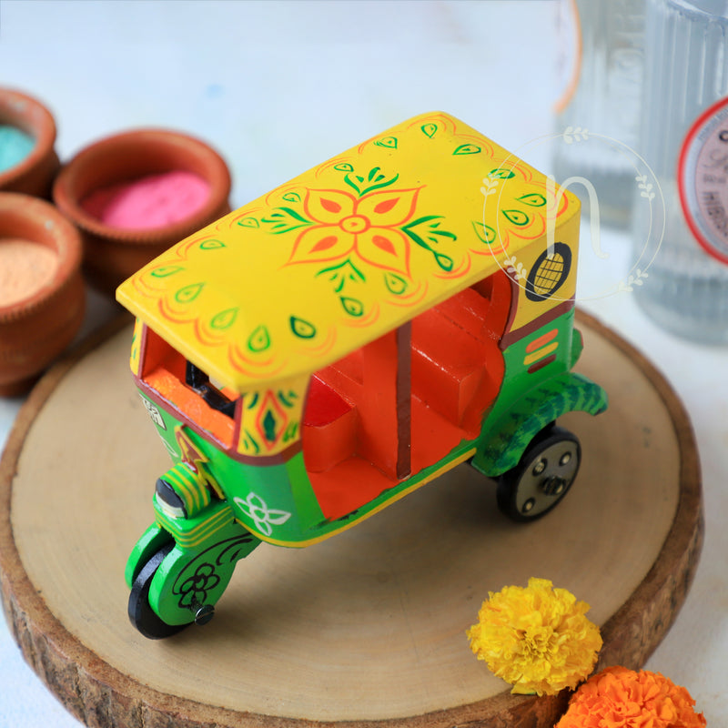 Wooden Auto Rickshaw - Showpiece | Home decor item | Room decoration item