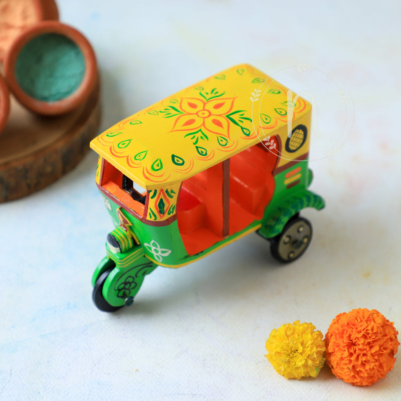 Wooden Auto Rickshaw - Showpiece | Home decor item | Room decoration item