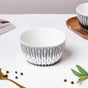 Philocaly Linear Patterned Soup Bowl White 250 ml - Bowl, soup bowl, ceramic bowl, snack bowls, curry bowl, popcorn bowls | Bowls for dining table & home decor