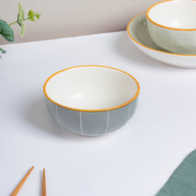 Willow Dark Grey Snack Bowl Small 250 ml - Bowl,ceramic bowl, snack bowls, curry bowl, popcorn bowls | Bowls for dining table & home decor