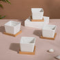 White Ceramic Planter Square Set Of 4