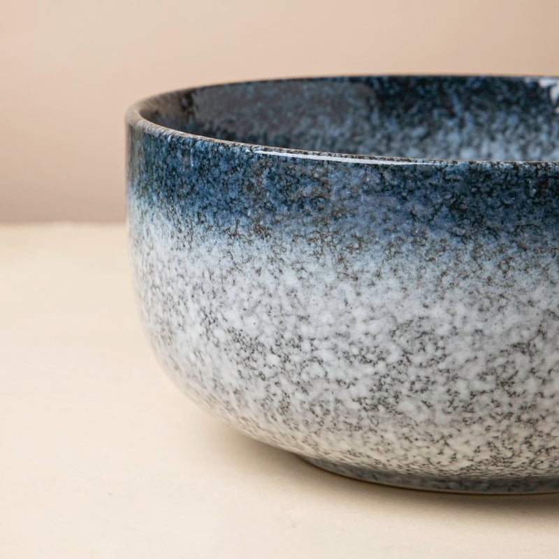 Pebble Glazed Curry Bowl Blue Grey 500 ml - Bowl, ceramic bowl, serving bowls, noodle bowl, salad bowls, bowl for snacks, large serving bowl | Bowls for dining table & home decor