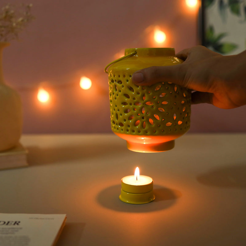 Metal Lantern-Yellow