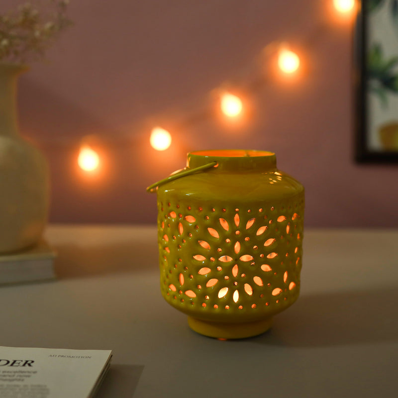 Metal Lantern-Yellow