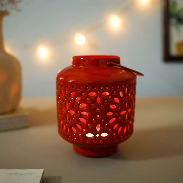 Metal Lantern Red