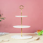 Serena 3 Tier Round Ceramic Dessert Stand White