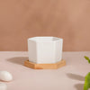 White Ceramic Planter Hexagon Set Of 4