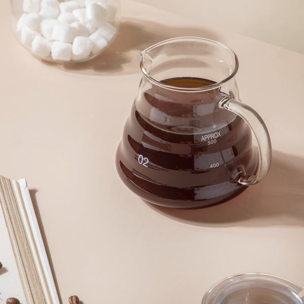 Glass Coffee Server With Lid Medium - Glass pot, glass teapot, pot with lid | Glass pot for Dining table & Home Decor