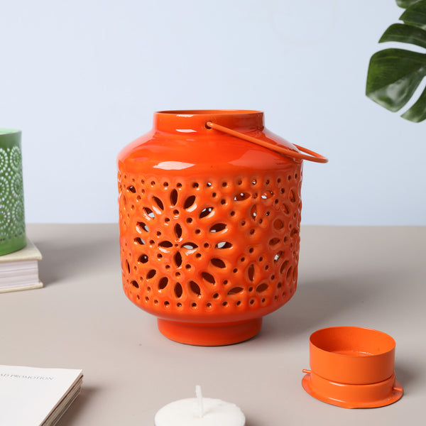 Metal Lantern Orange