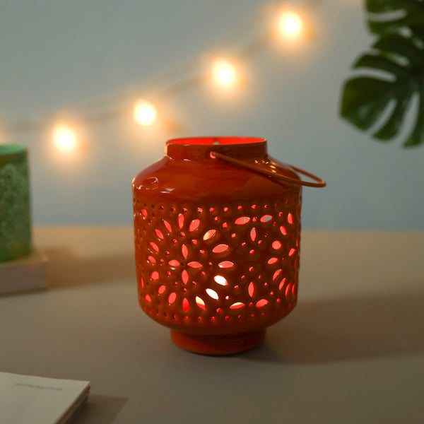 Metal Lantern Orange