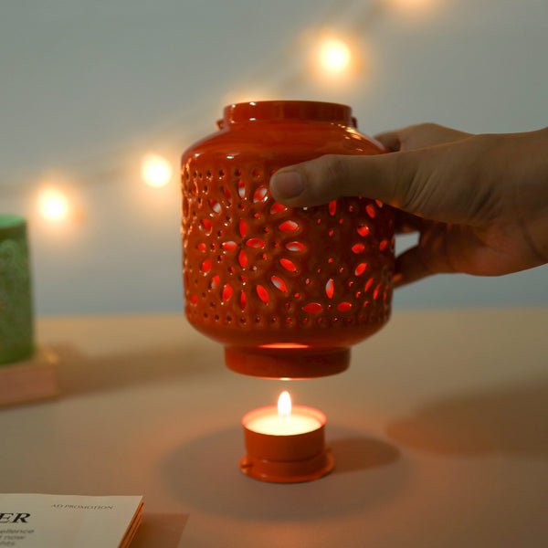 Metal Lantern Orange