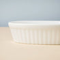 Ribbed Oval Ceramic Baking Dish White 200 ml - Baking Dish