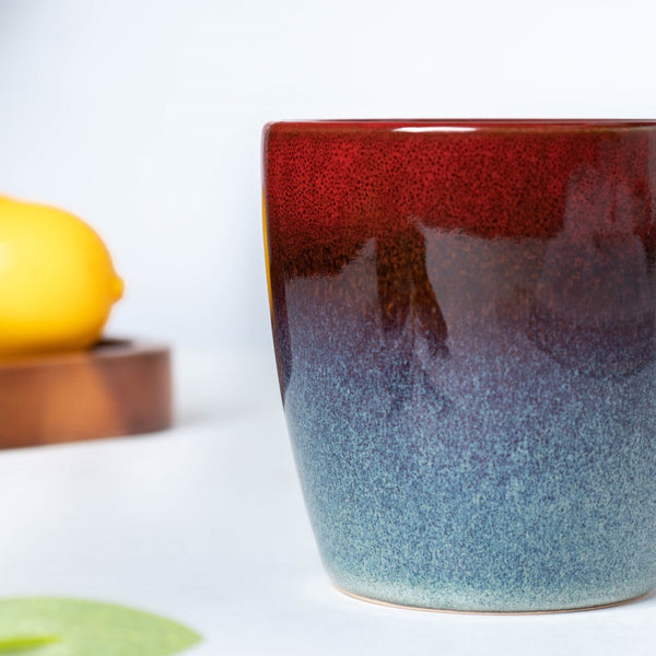 Ombre Mini Ceramic Cup Red And Blue 120 ml- Tea cup, coffee cup, cup for tea | Cups and Mugs for Office Table & Home Decoration
