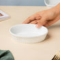 Ribbed Oval Ceramic Baking Dish White 200 ml - Baking Dish