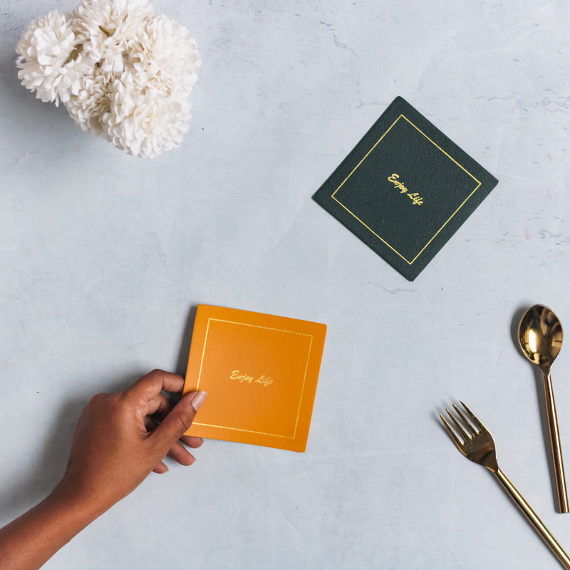 Leather Placemat And Coaster Set of 2