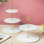 Serena 3 Tier Round Ceramic Dessert Stand White