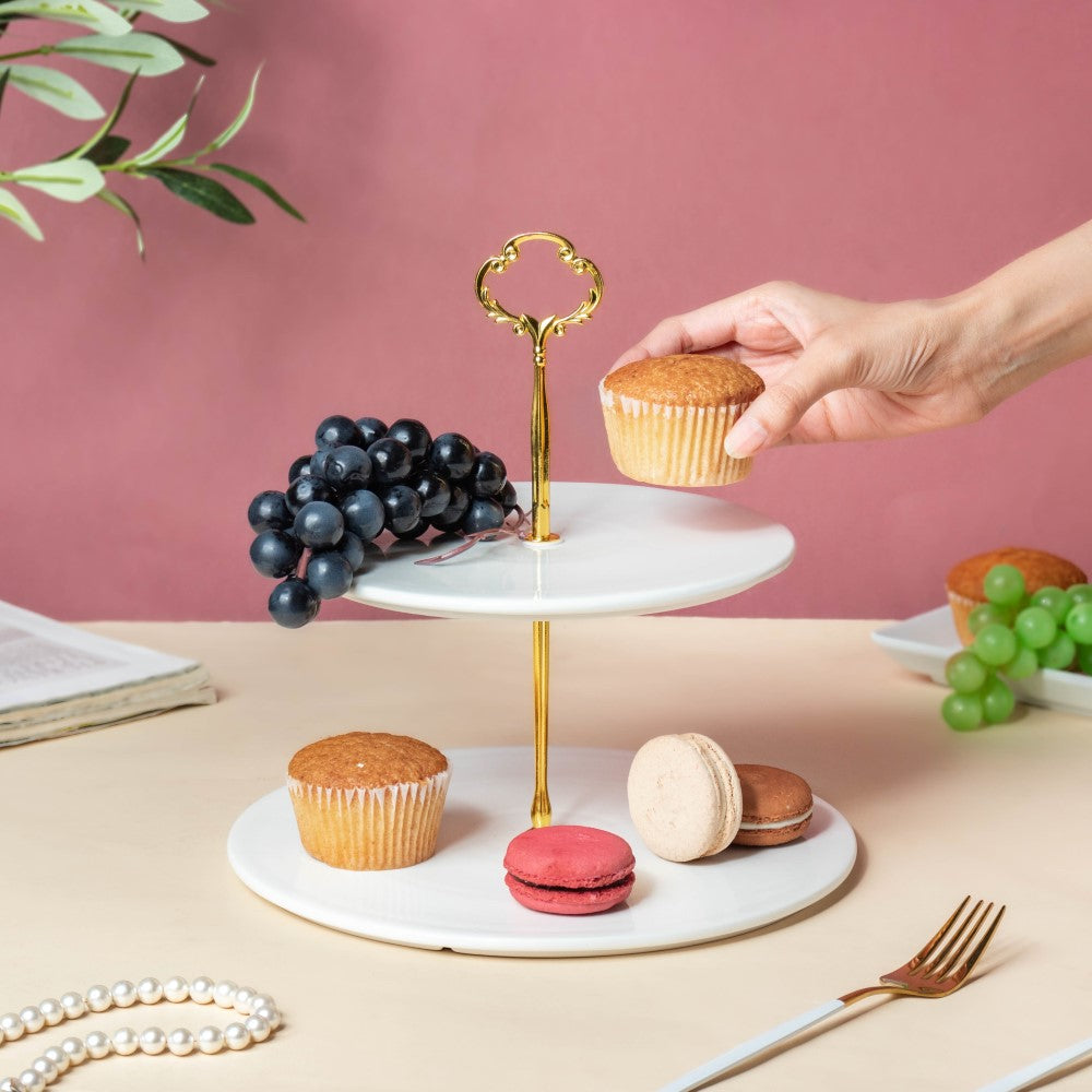 Rose Designed 2 Tier Cake Stand Designer Accessories For Par