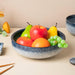 Pebble Glazed Serving Bowl Blue Grey 9 inch 1700 ml - Bowl, ceramic bowl, serving bowls, noodle bowl, salad bowls, bowl for snacks, large serving bowl | Bowls for dining table & home decor