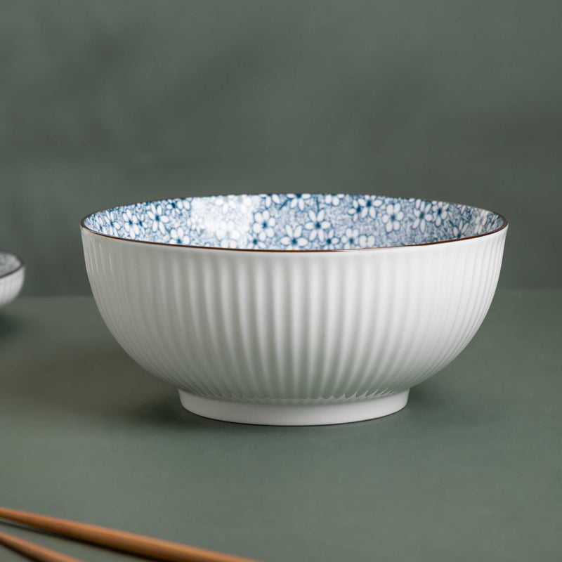 Meraki Floral Ceramic Serving Bowl 800 ml - Bowl, ceramic bowl, serving bowls, noodle bowl, salad bowls, bowl for snacks, snack bowl sets | Bowls for dining table & home decor