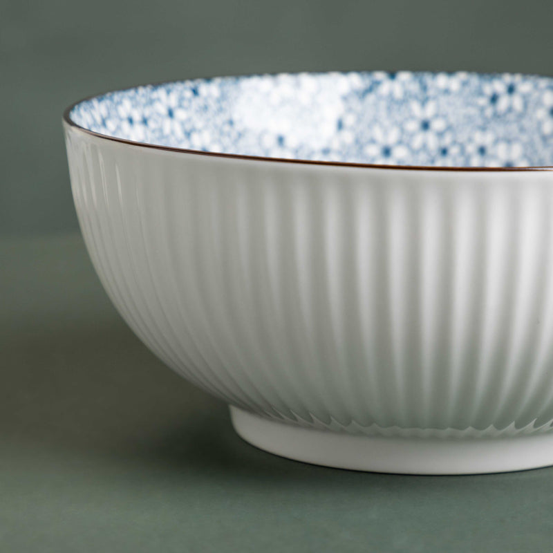 Meraki Floral Ceramic Serving Bowl 800 ml - Bowl, ceramic bowl, serving bowls, noodle bowl, salad bowls, bowl for snacks, snack bowl sets | Bowls for dining table & home decor