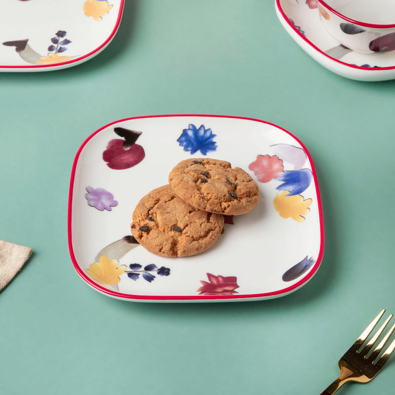 Florista Elevated Snack Plate 7.5 Inch - Serving plate, snack plate, dessert plate | Plates for dining & home decor