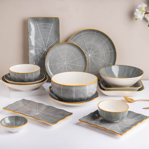 Willow Dark Grey Ceramic Snack Plate 8 inch - Serving plate, snack plate, dessert plate | Plates for dining & home decor