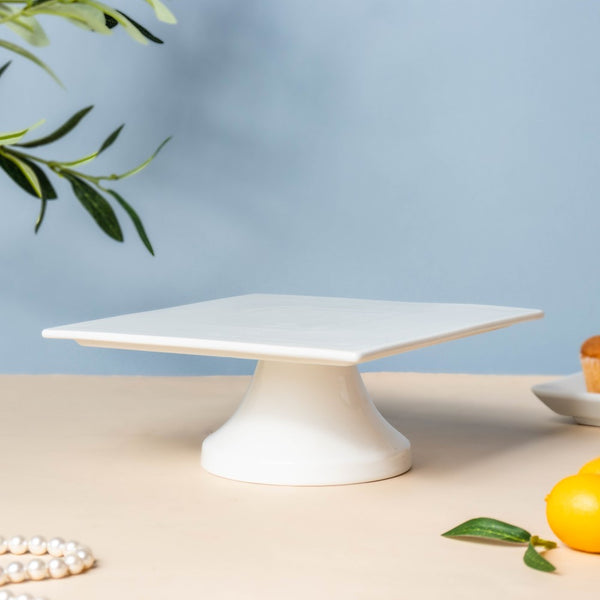 Serena White Square Cake Stand 8 Inch Small Online - Premium Cake Stand ...