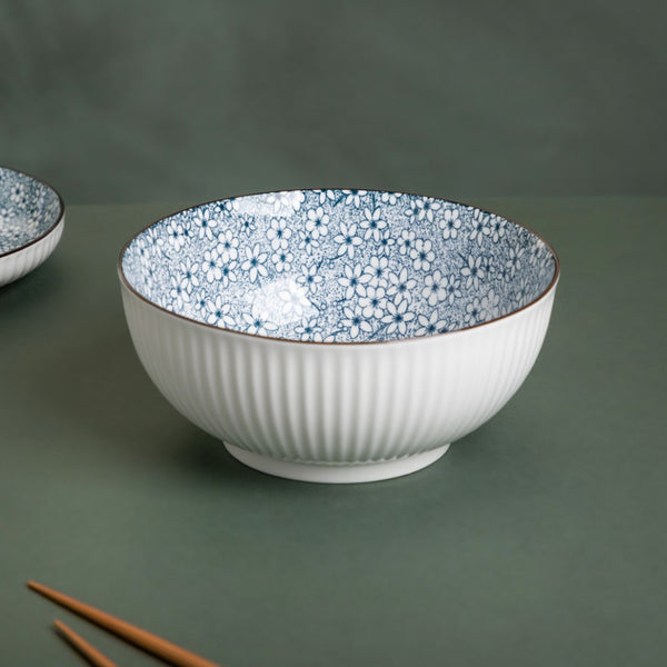 Meraki Floral Ceramic Serving Bowl 800 ml - Bowl, ceramic bowl, serving bowls, noodle bowl, salad bowls, bowl for snacks, snack bowl sets | Bowls for dining table & home decor