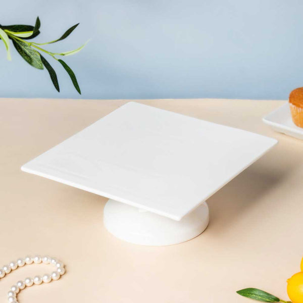 Serena White Square Cake Stand 8 Inch Small Online - Premium Cake Stand ...
