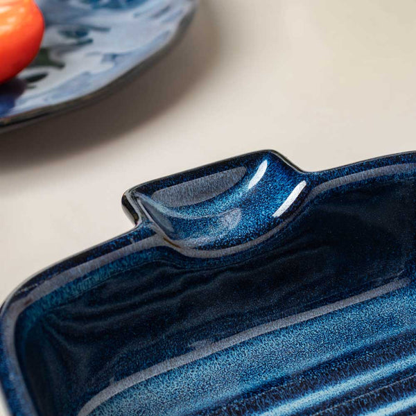 Sapphire Rectangle Baking Dish With Handle Blue 500 ml - Baking Dish